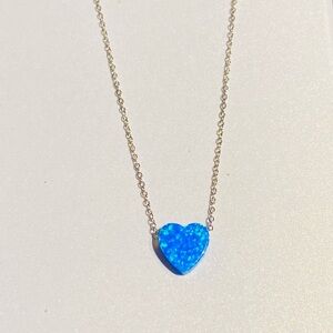 Blue Heart Pendant Necklace